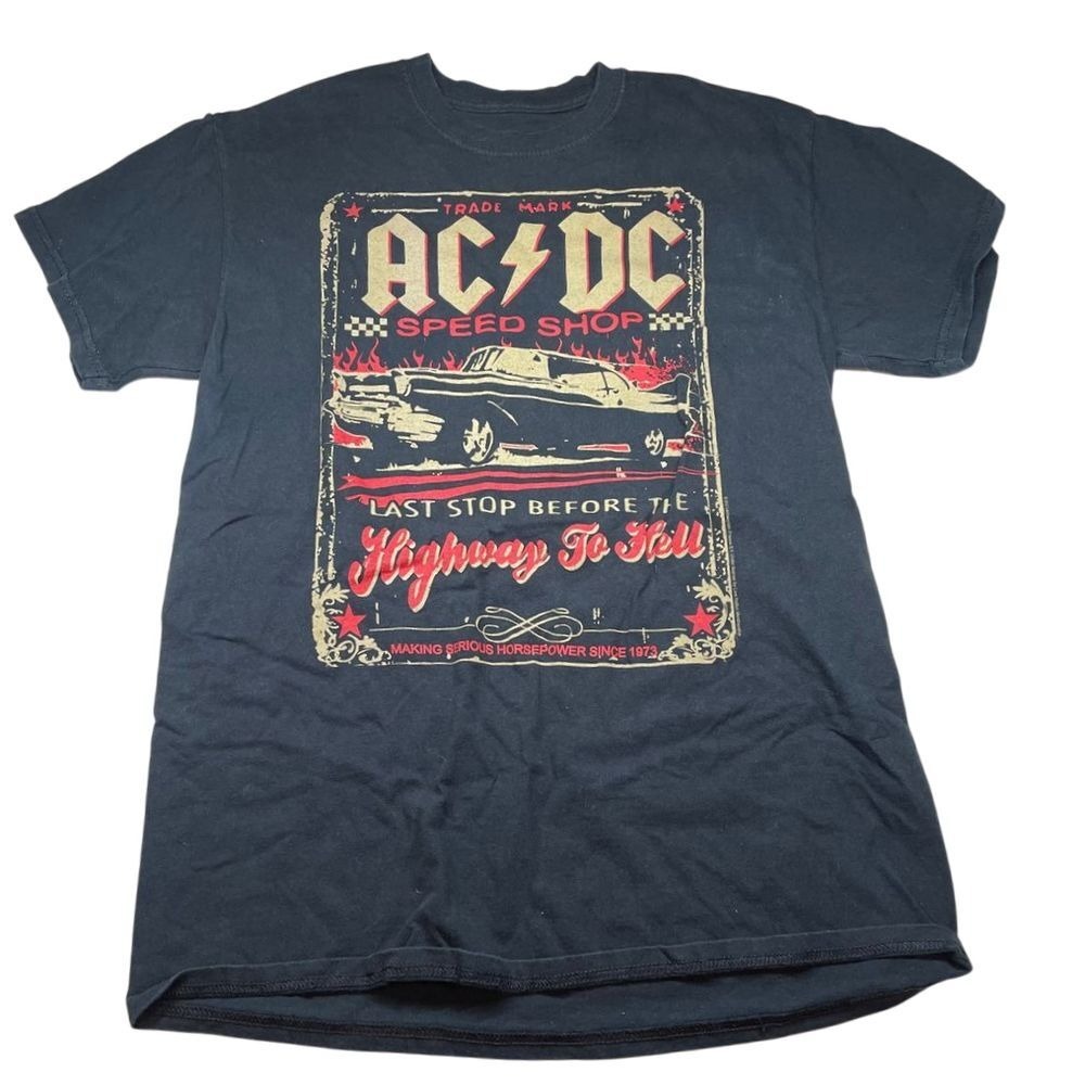 AC/DC Liquid Blue Speed Shop Highway To Hell T-Shirt Black MediuM Band Tee